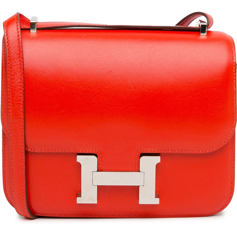 Hermès Schultertasche Mini Tadelakt Constance 18 rot