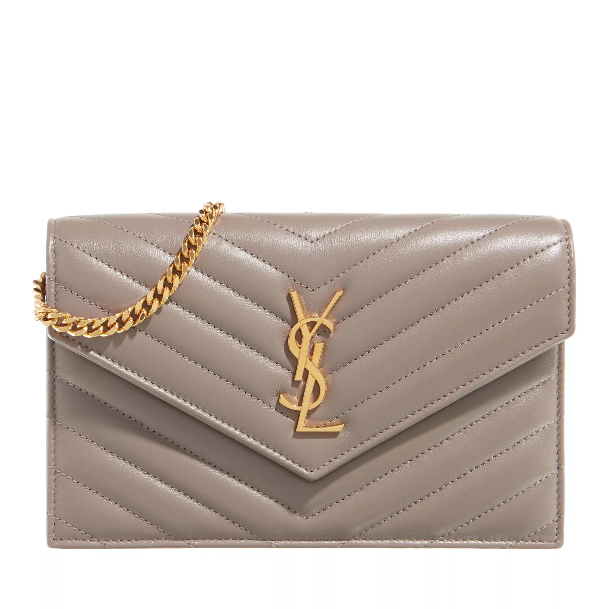 Saint Laurent Ysl Chain Wallet Monogram Brown Wallet On A Chain