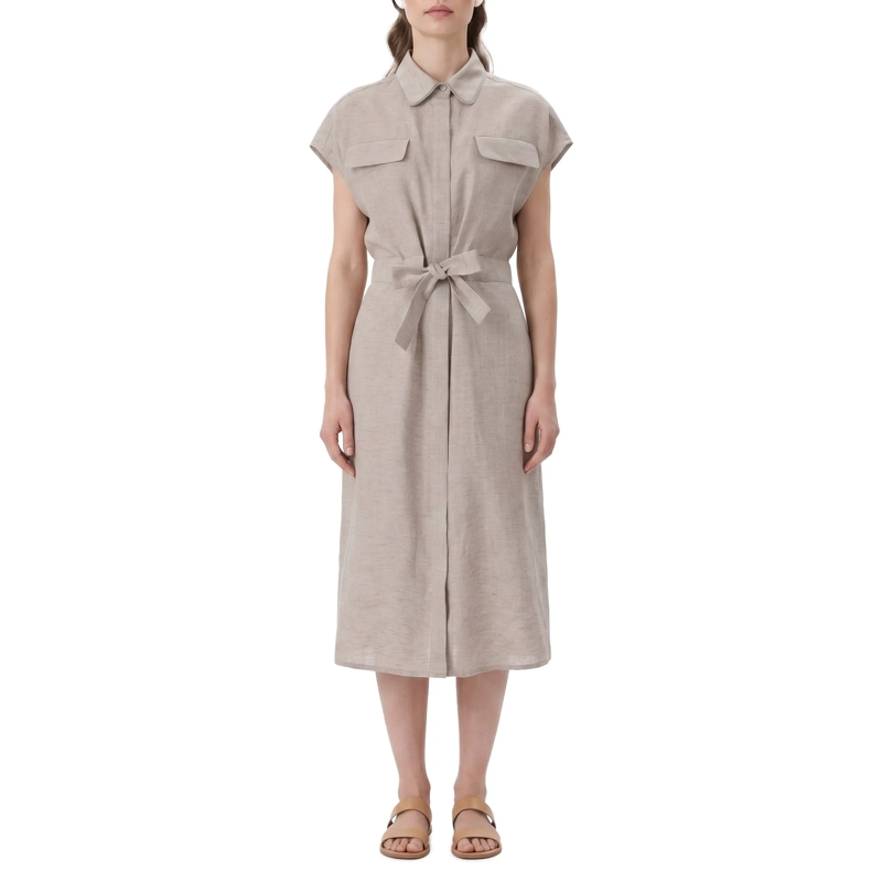 Fabiana Filippi Minikleid Midikleid aus Leinen braun(Image 2)