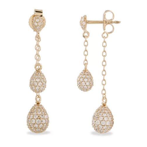 Little Luxuries by VILMAS Vita Elégance Earring Drops Yellow Gold Plated Orecchini a bottone