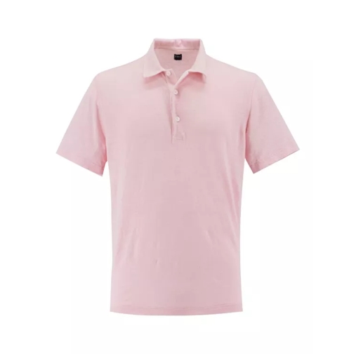 Fedeli Pink Linen Polo Shirt Purple Chemises
