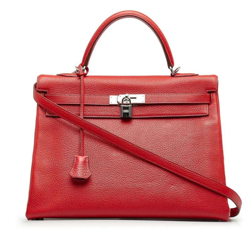 Hermès Draagtas Togo Kelly 35 rot