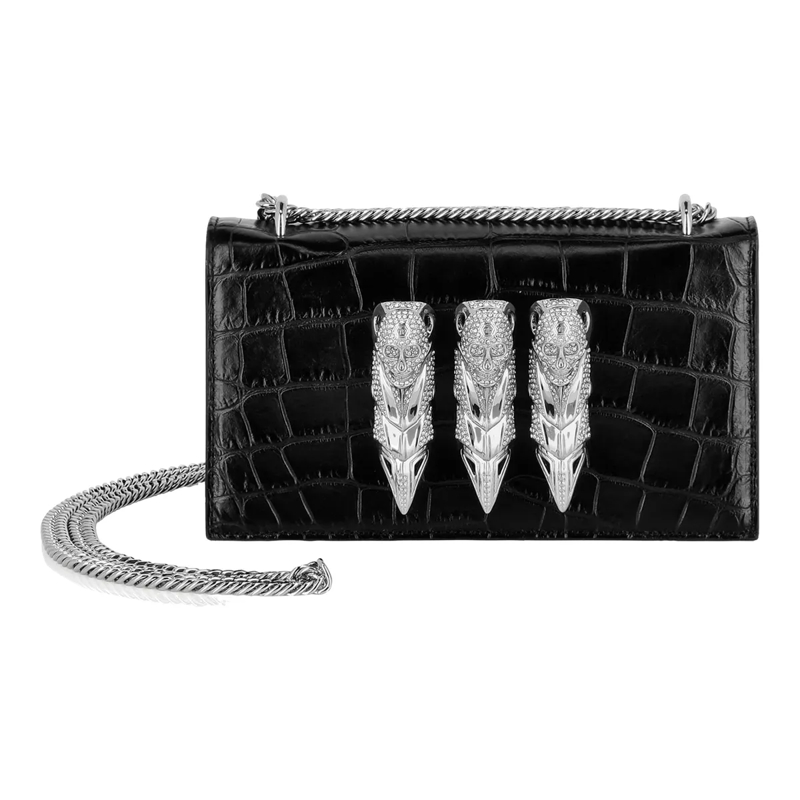 Philipp Plein Schultertasche Schultertasche Crocco Print schwarz