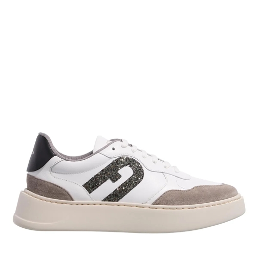 Furla Low-Top Sneaker Vitello Soft Bicolor+Tessuto Spalmato+Cr Talco H+Nero+Cenere