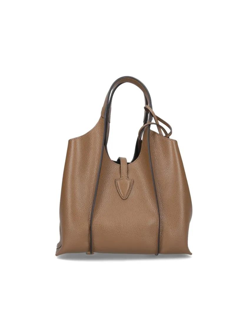 TOD'S Hobo bags Small Brown Pebbled Leather Shoulder Bag in bruin