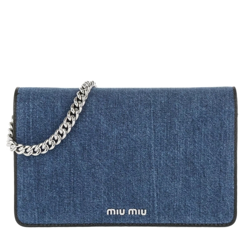 Miu Miu Borsa Portafoglio Mini Delizia Crossbody Bag Denim Blue Crossbody Bag