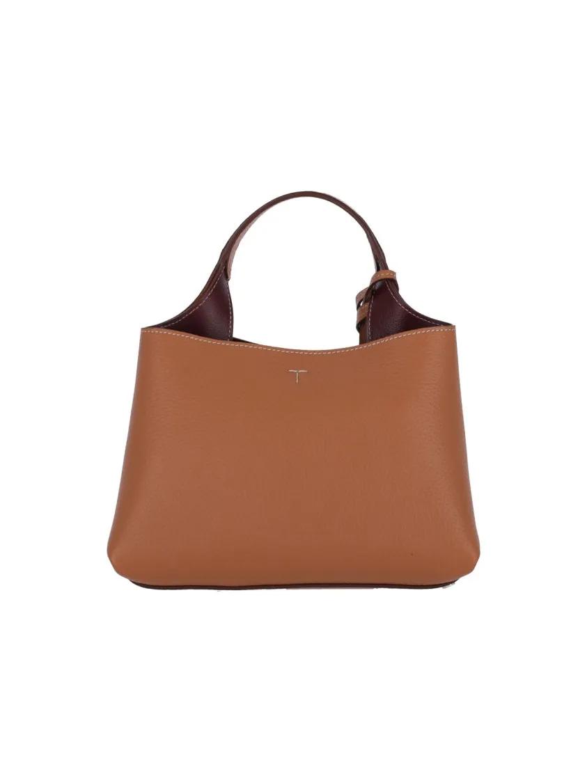 TOD'S Hobo bags Micro Logo Shoulder Bag With Removable Charm in bruin