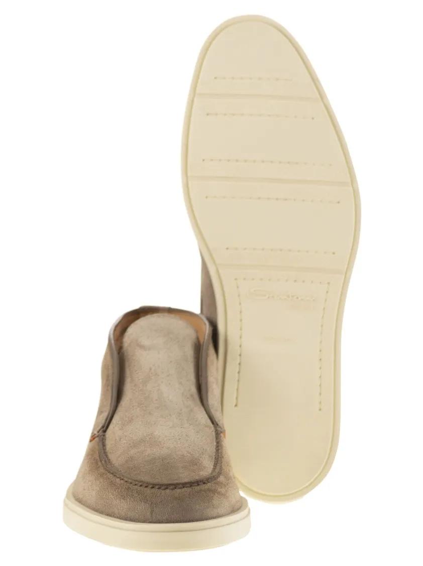 Thumbnail - Santoni Stiefel - Suede Desert Boot With Smooth Rubber Sole - Gr. 7 - in Beige - für Damen