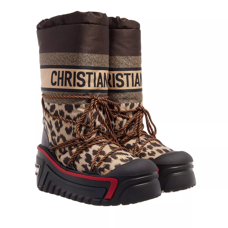 Christian Dior Winterboots Dioralps Highboots Afterski Leopard Natural Black