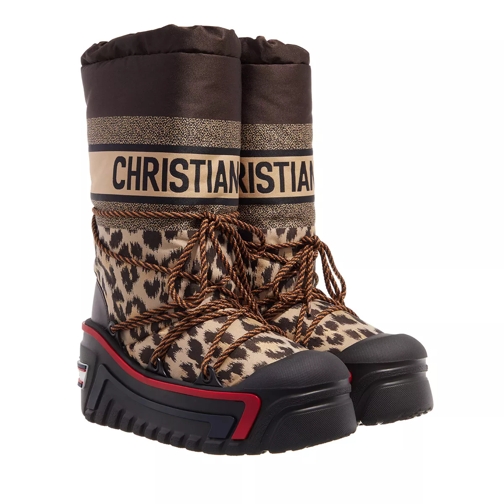 Christian Dior Dioralps Highboots Afterski Leopard Natural Black Winterstiefel