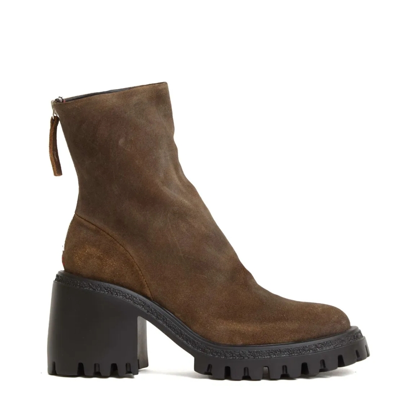 Halmanera Laarzen Brown Suede Ankle Boots With Rubber Sole Brown
