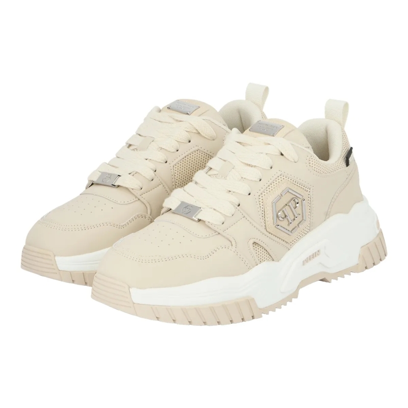 Philipp Plein Low-Top-Sneaker Lo-Top Turnschuhe Hexagon beige