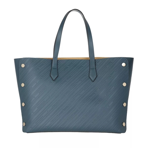 Givenchy Bond Shopper Medium Embossed Leather Oil Blue Shoppingväska