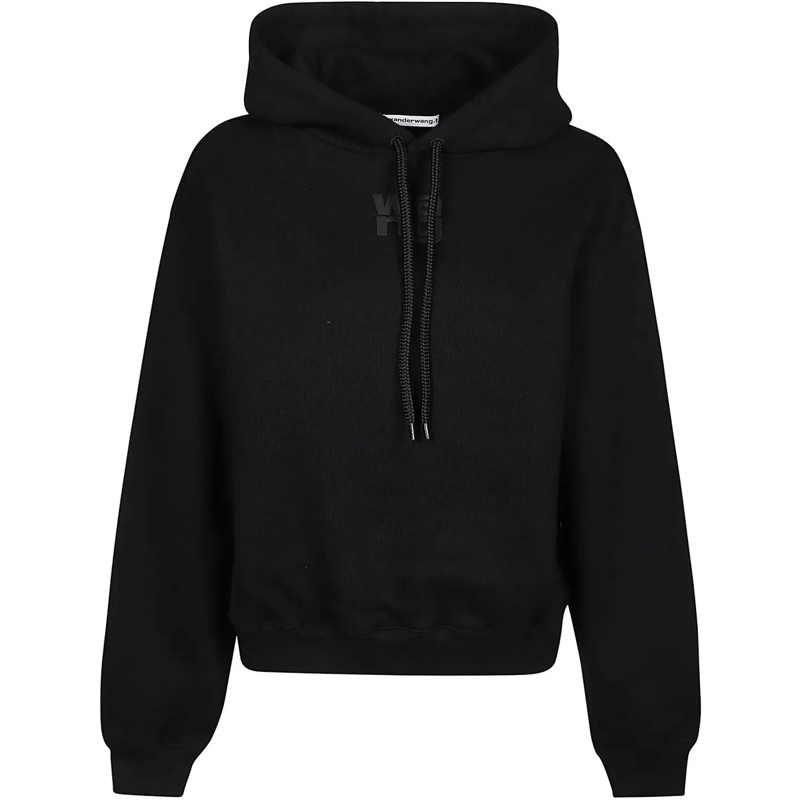 Alexander Wang  Puff Paint Logo Essential Terry Sweatshirt Black schwarz