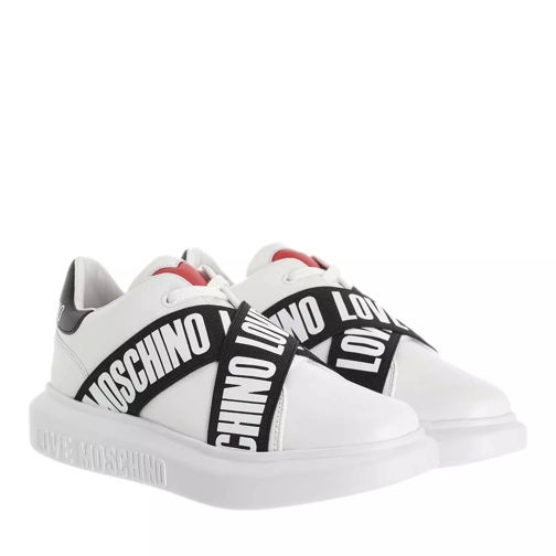 Love Moschino Sneakerd Gomma40 Vit Bianco Nero scarpa da ginnastica bassa