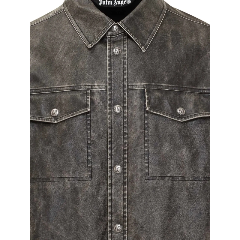Palm Angels Haut décontracté Palm Angels Camicia Effetto Vintage dunkelgrau(Image 4)