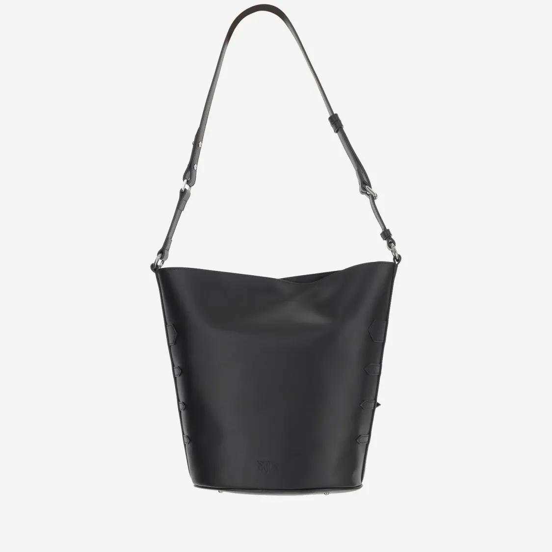 Pinko Hobo bags Leather Shoulder Bag With Straps in zwart