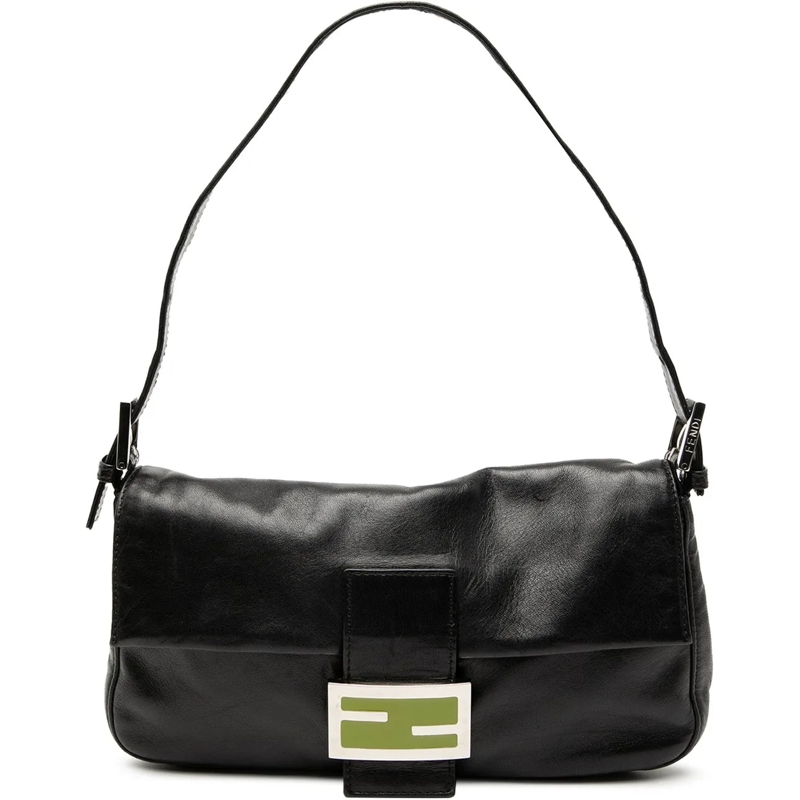 Fendi Schultertasche Leather Baguette schwarz