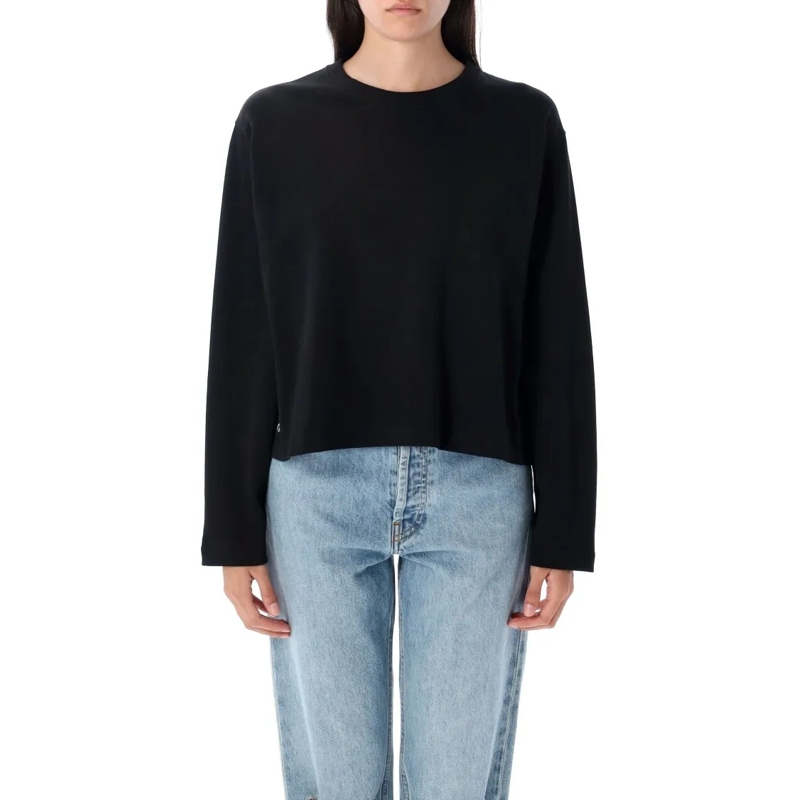 Polo Ralph Lauren Langärmeliges Oberteil Cropped Shrunken Fit Jersey Long-Sleeve T-Shirt Black