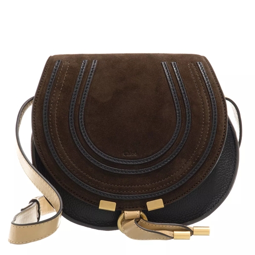 Chloé Marcie Small Shoulder Bag Leather Chocolate Brown Saddle Bag