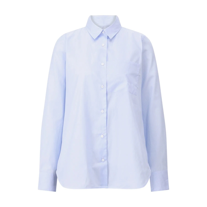 Lis Lareida Blouse Hemdbluse Lenon Hellblau