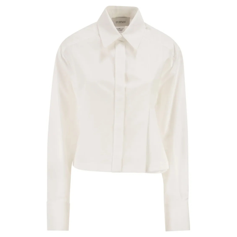 Sportmax Hemd Spxcerto - Cropped Poplin Shirt White