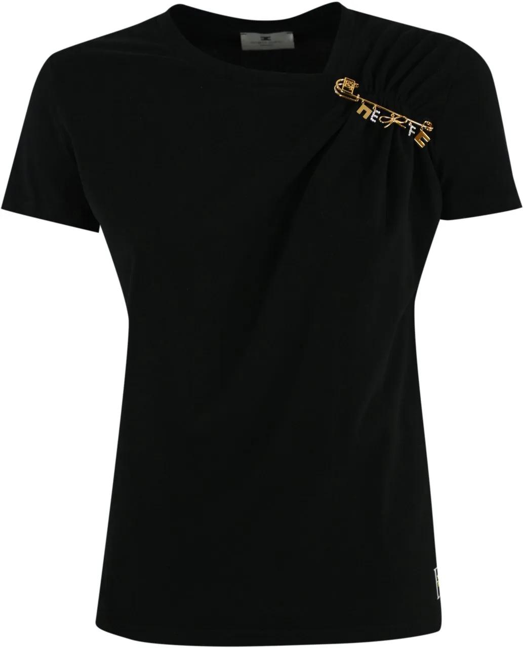 Thumbnail - Elisabetta Franchi - T-Shirts And Polos Black - Größe 42 - black