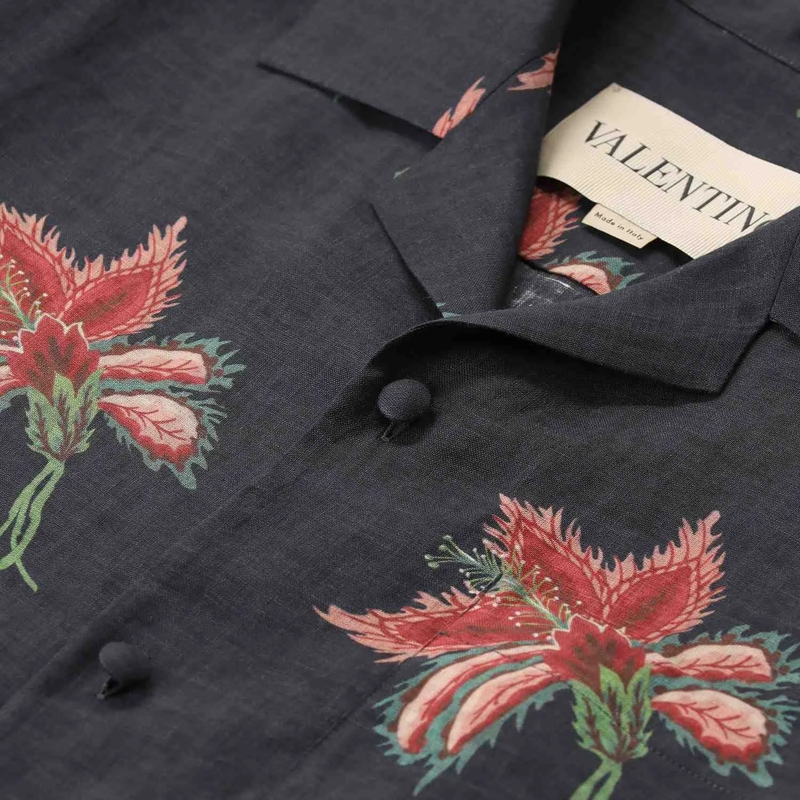 Valentino Garavani Chemise "Bowling" Shirt Black Black(Image 7)