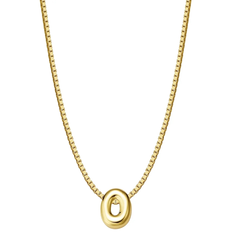 Glanzstücke München Mittellange Halskette Sterling Silber Halskette Buchstabe O gold