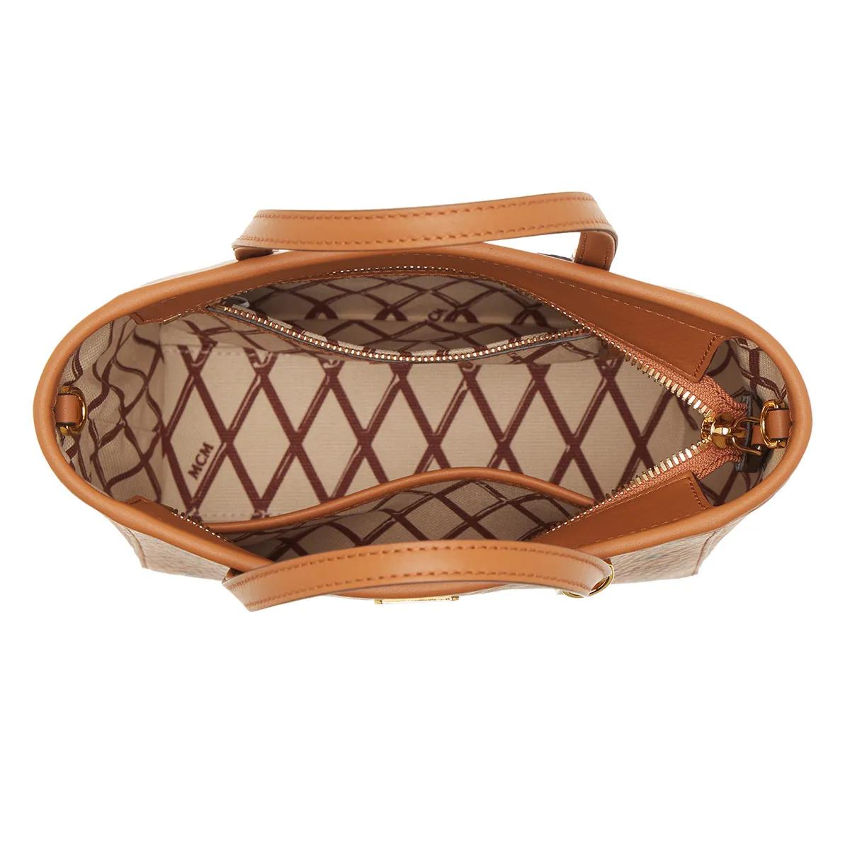 MCM Mcm Toni Vi Shopper Mni Co Cognac Tote
