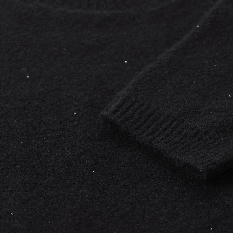 Roberto Collina T-shirt Pullover aus Kaschmir-Seiden-Mix schwarz(Image 3)