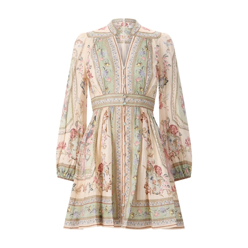 Zimmermann Minikleid Minikleid Roselight Plunge mehrfarbig