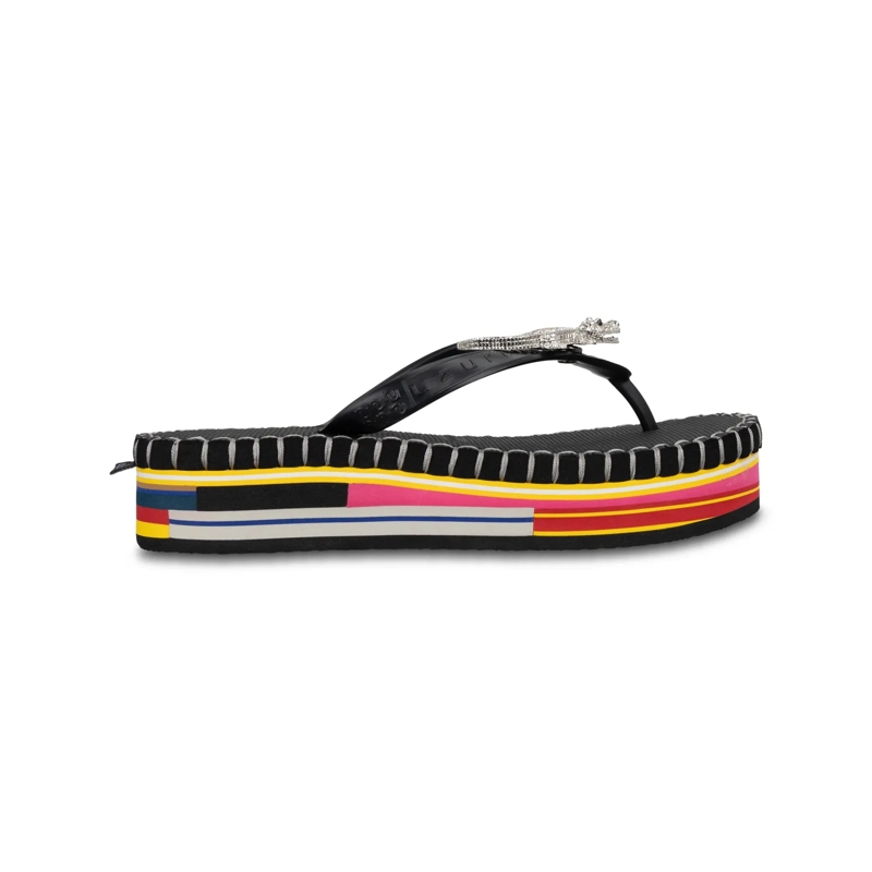 UZURII Flip Flops flip flop Crocodile Colorful Black schwarz(Image 11)