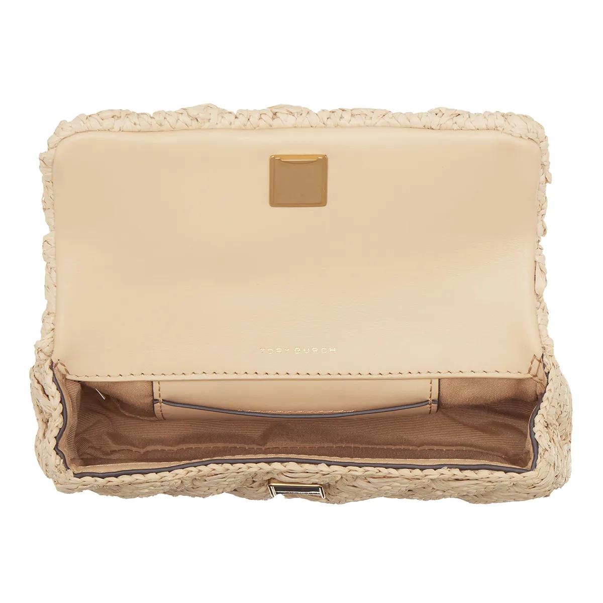 TORY BURCH Pochettes Kira Woven Mini Flap Bag in beige