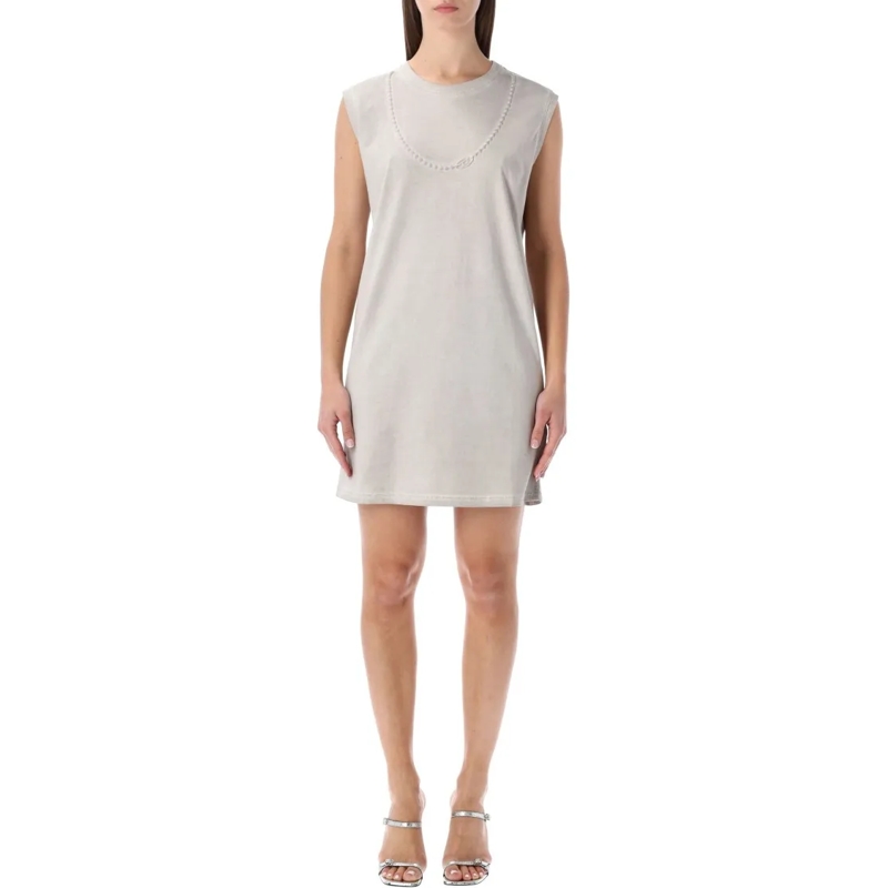 Diesel Mini-jurk D-Emb Faded Cotton Dress Grey