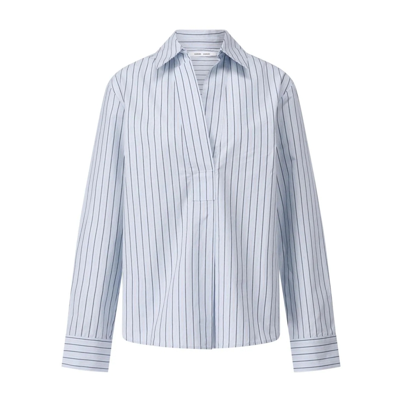 Samsøe Samsøe Bluse Bluse Satolina mit Streifen Hellblau