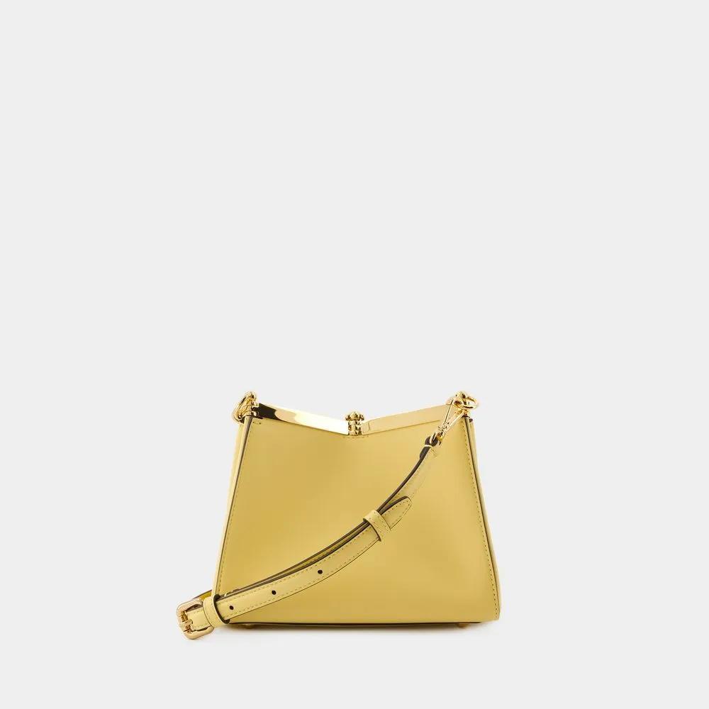 ETRO Shoppers Vela Hobo Bag Leather Yellow in geel