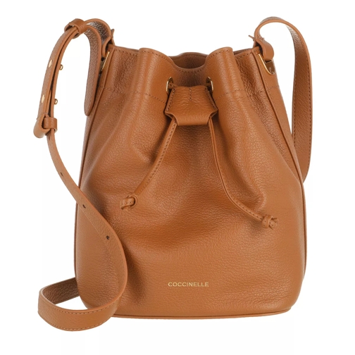 Coccinelle Handbag Grained Leather  Caramel Bucket Bag