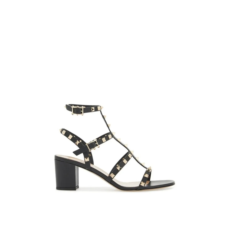 Valentino Garavani Sandalen Rockstud 60 Leather Sandals Black