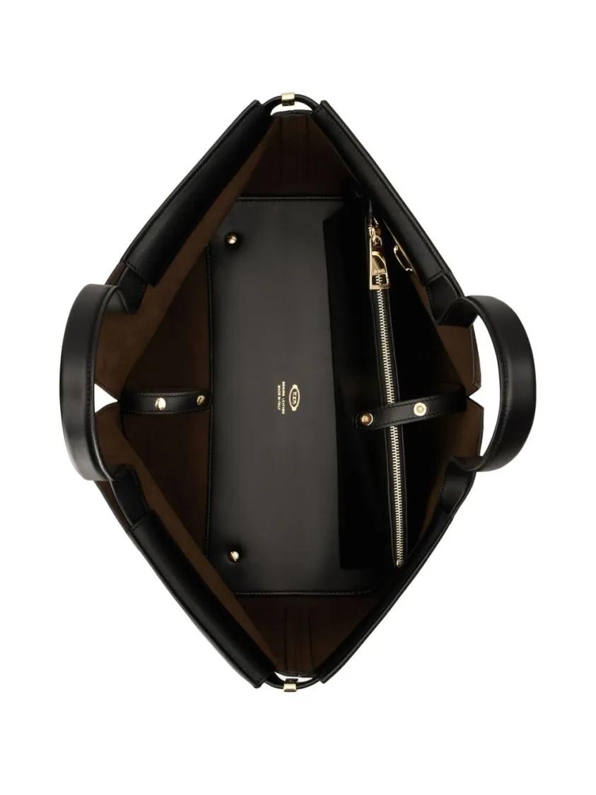 Thumbnail - Tod's Shopper & Totes - Brown Suede Shopper Bag With Leather Accents - Gr. unisize - in Schwarz - für Damen