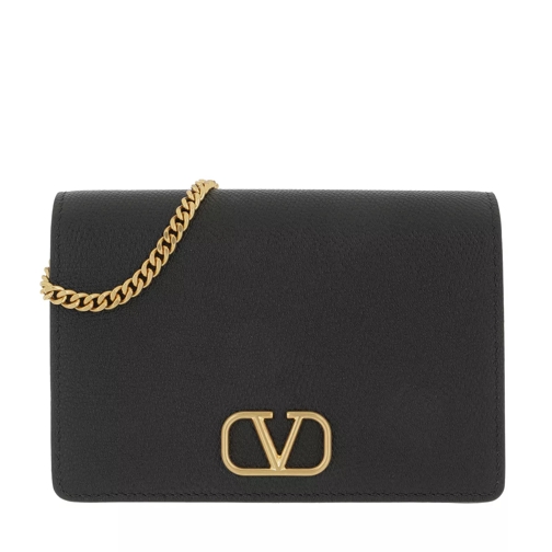 Valentino Garavani V-Logo Signature Crossbody Bag Leather Black Crossbodytas