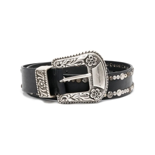 Golden Goose Ceinture en cuir Leather Decorative-Buckle Belt Black