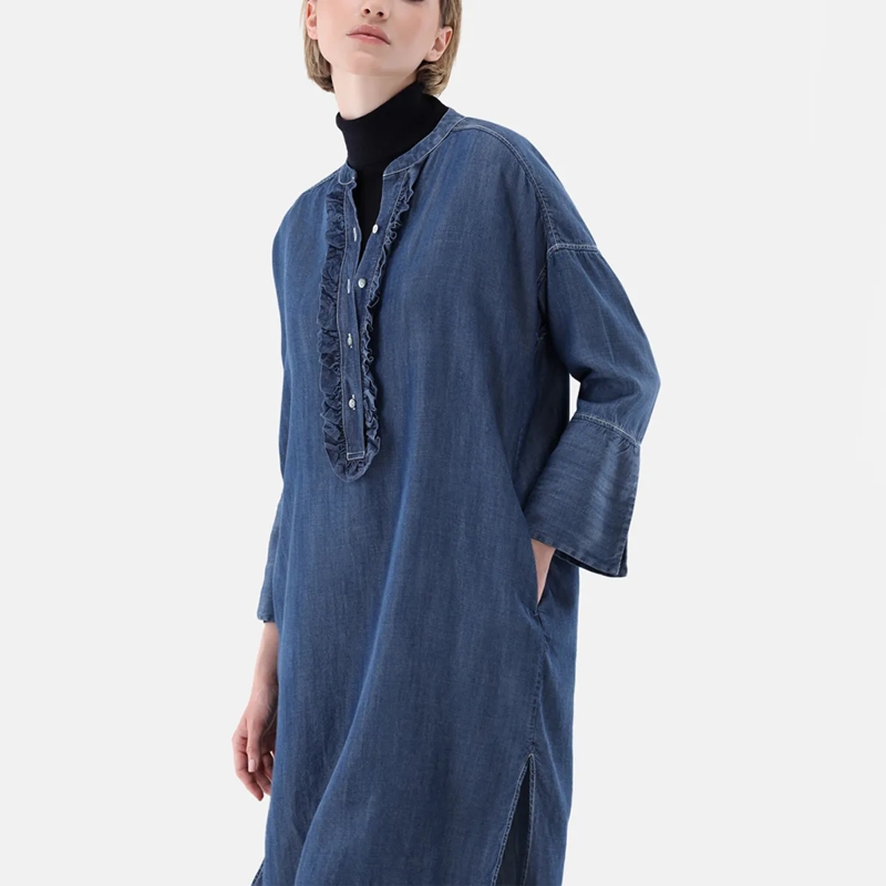 VAN LAACK Maxikleid Kleid Modern Fit Dessiniert dunkel-blau (Image 3)