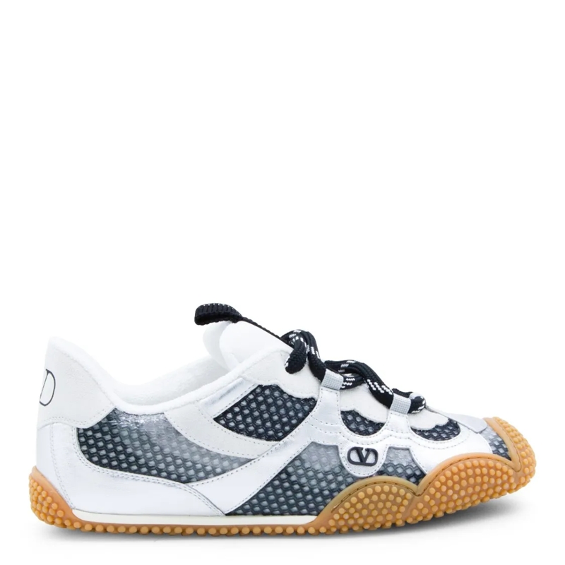 Valentino Garavani Low-Top-Sneaker Sporty Design Sneakers With Black Mesh Accents White