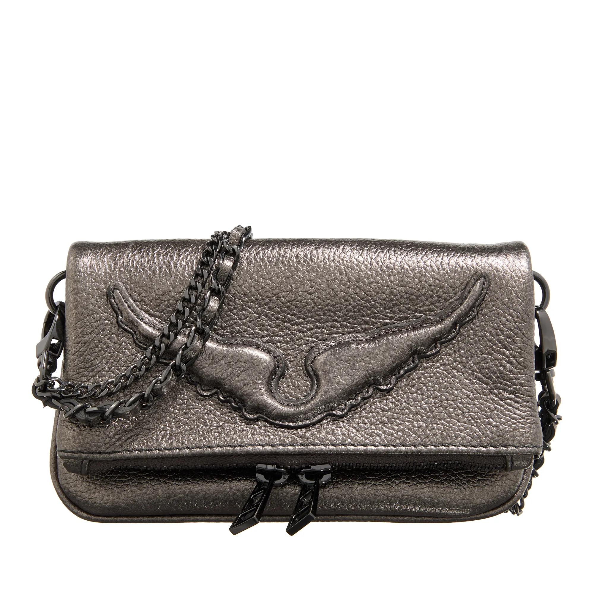 Zadig & Voltaire Crossbody Bags - Rock Nano Wings Metallic Grain - Gr. unisize - in Grau - für Damen