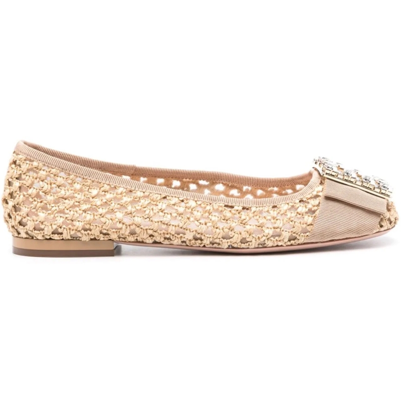 Roger Vivier Ballerinas Flat Shoes Beige beige
