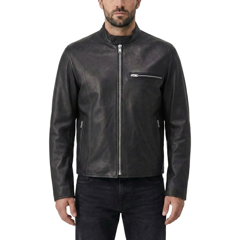 Belstaff Übergangsjacke Bikerjacke aus Leder Schwarz(Image 3)