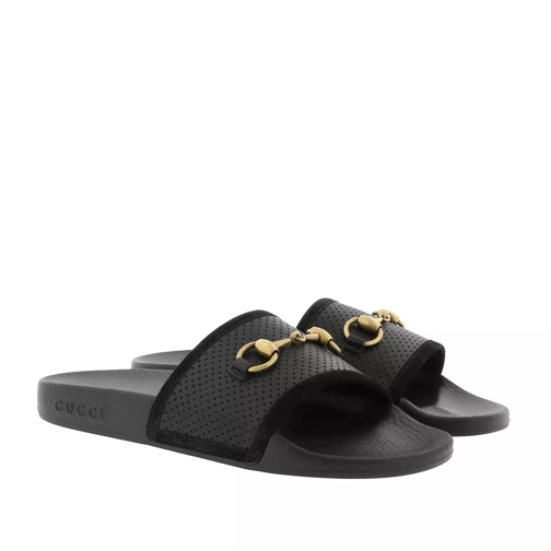 Gucci Sandals With Horsebit Black Slip-in skor