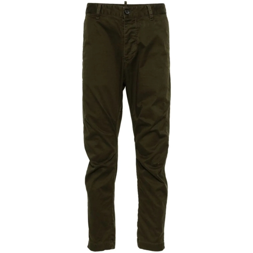 Dsquared2  Dark Green Cotton Blend Trousers Black