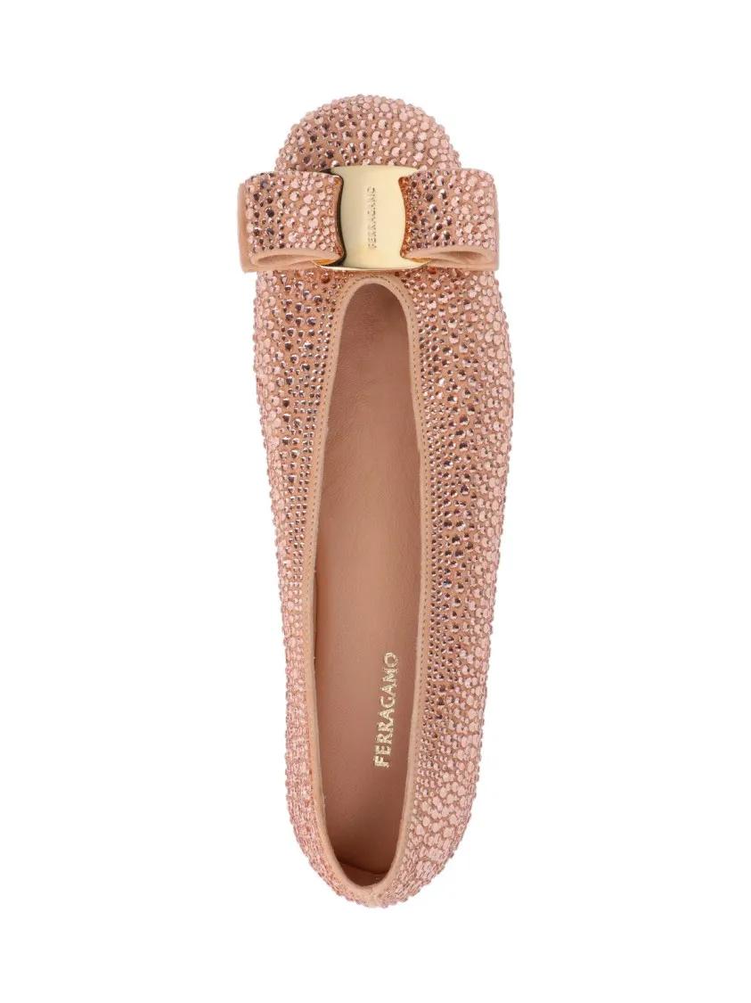Thumbnail - Pointed Toe Pink Flats With Sparkling Embellishmen - Gr. 8_5 - in Rosa